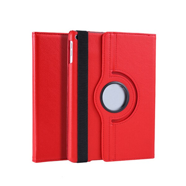 Étui pour ipad 2 3 4 modèle  a1458 1459 a1460 couverture, housse de veille automatique pour apple ipad 2 3 4 libération étui rotatif à 360 degrés + stylet: Rouge