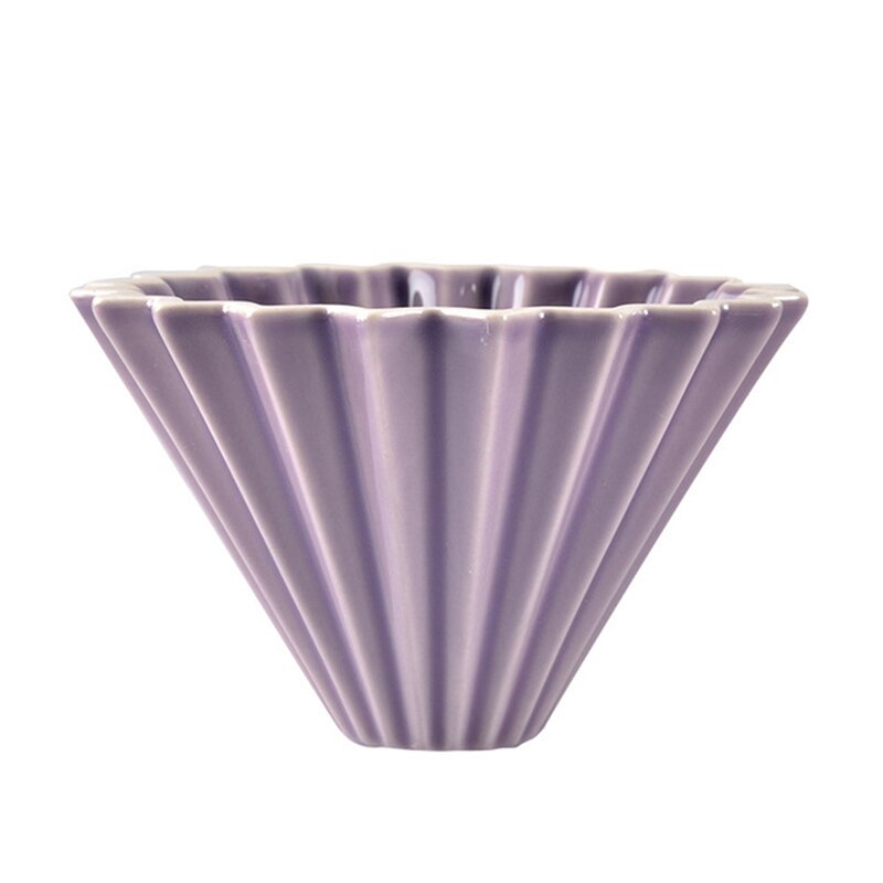 Espresso kaffe filter  v60 tragte dryp hånd kop filtre kaffe tilbehør tragt blomster keramisk kaffe kop origami filter kopper: Lilla