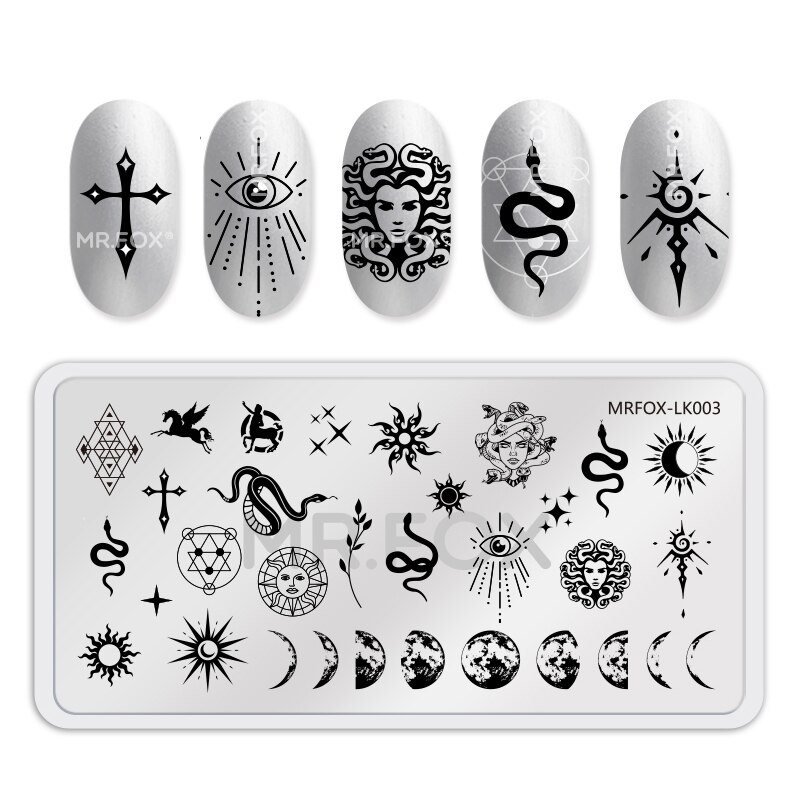 1 Uds. Placas de estampado de uñas de serpiente, plantillas rectangulares, placa de imagen de sello para decoración de uñas, herramientas de impresión de uñas de acero inoxidable para manicura