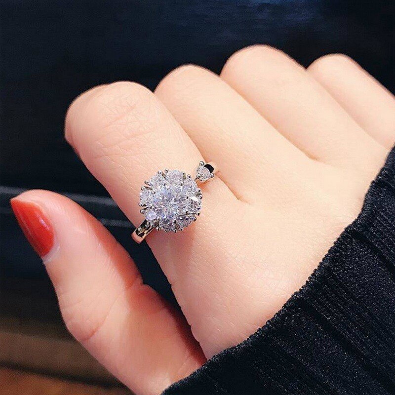 Bague ajustable en Zircon pour femme et adolescent, bijou pour l&#39;anxiété, tournesol, marguerite, de saint-valentin,