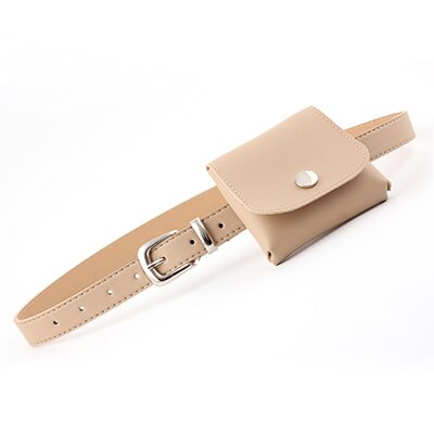 fanny Pack einfarbig Pu Leder Schulter Taille Taschen Gürtel Frauen Telefon Beutel lässig Weibliche Bote Brust Tasche Sack: khaki