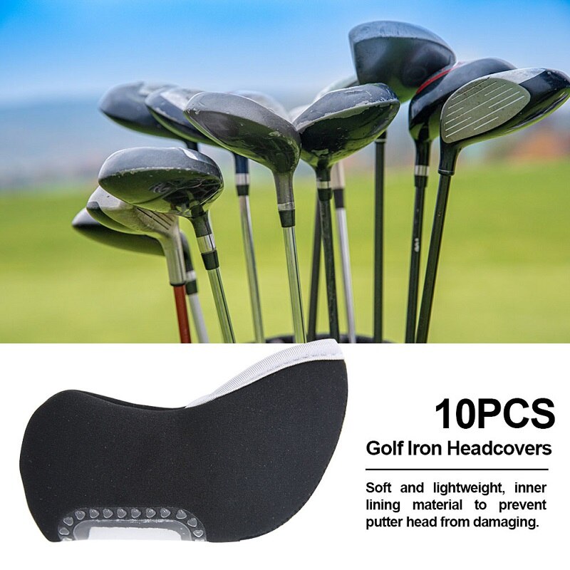 10 Teile/satz Golf Eisen Verein Kopf Abdeckungen draussen Sport Anti kratzen Neopren Golf Kappe Keile Abdeckung Schutzhülle Golfplätze Zubehör neue