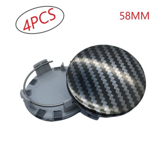 4 * Car Wheel Center Cap 58MM For Tesla MODEL X S 3 Car Wheel Center Hub Cap Auto Rim Covers: carbon fiber