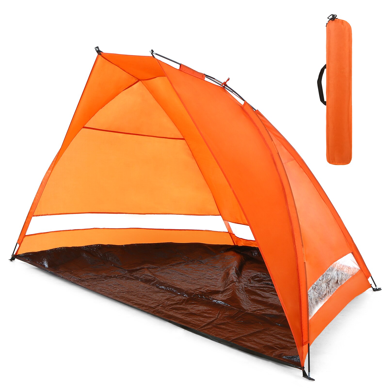 Portable Outdoor Automatic Tent Instant Pop up Camping Family Tent Travel Beach Tent Anti UV Shelter for Fishing Hiking Picnic: Orange