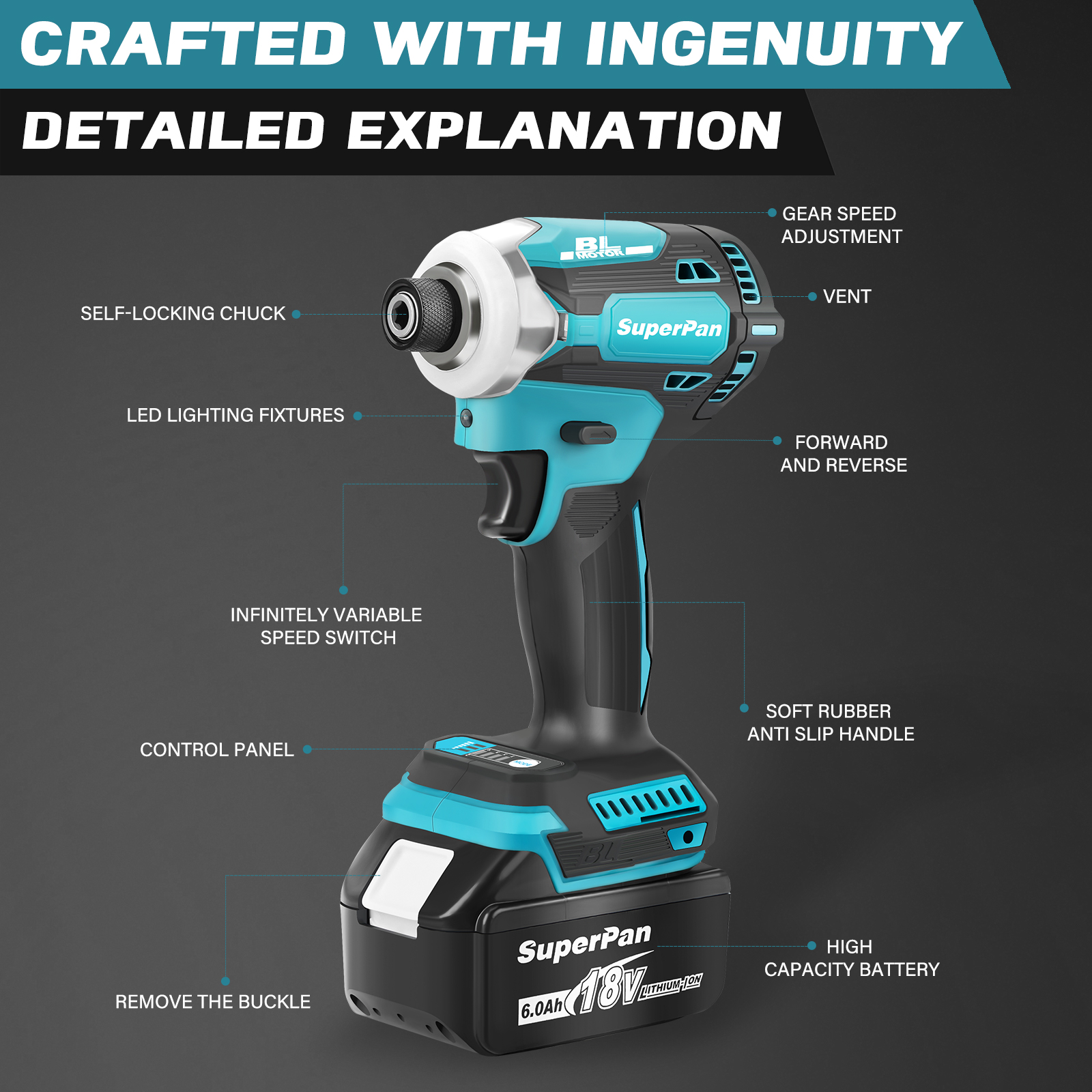 Brushless Electric Tools DTD171 Cordless Impact Driver,Electric Screwdriver power tools Wireless drills For Makita 18V Battery