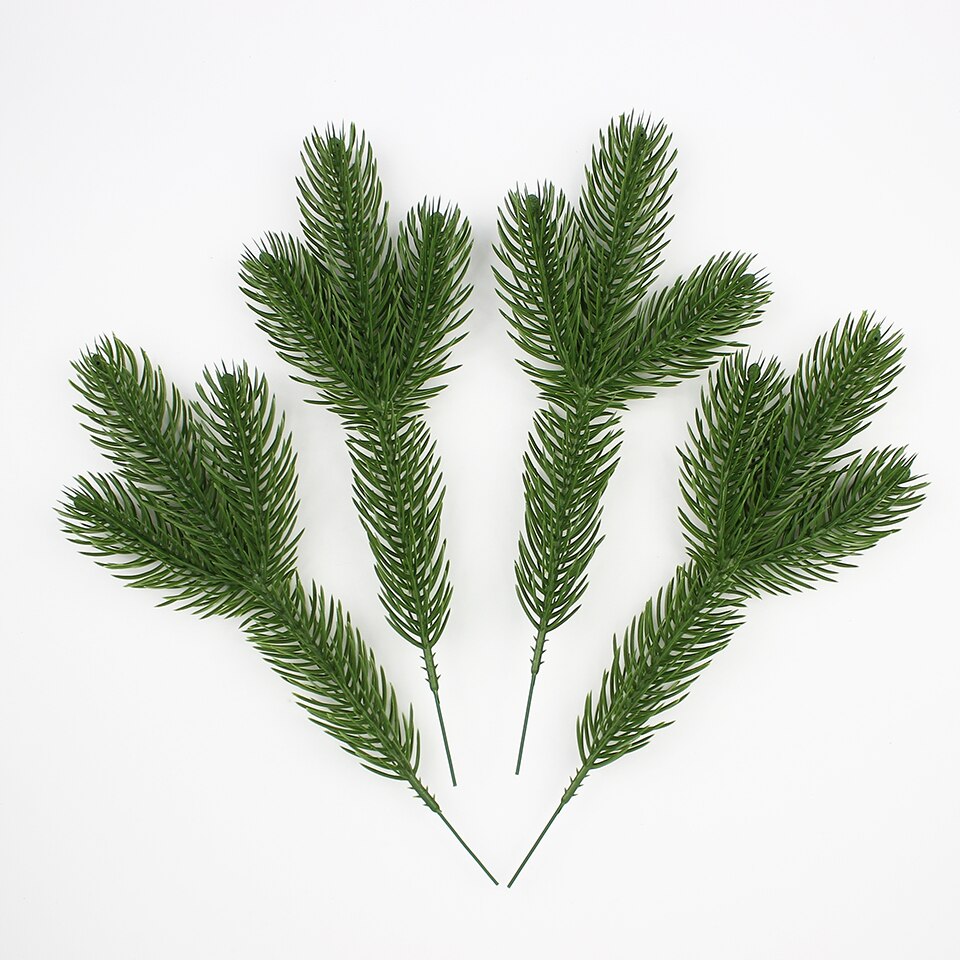 HUADODO 10 stuks Kunstmatige Pine Takken Nep Planten kunstbloemen Kerstboom voor Xmas Ornamenten Decoraties