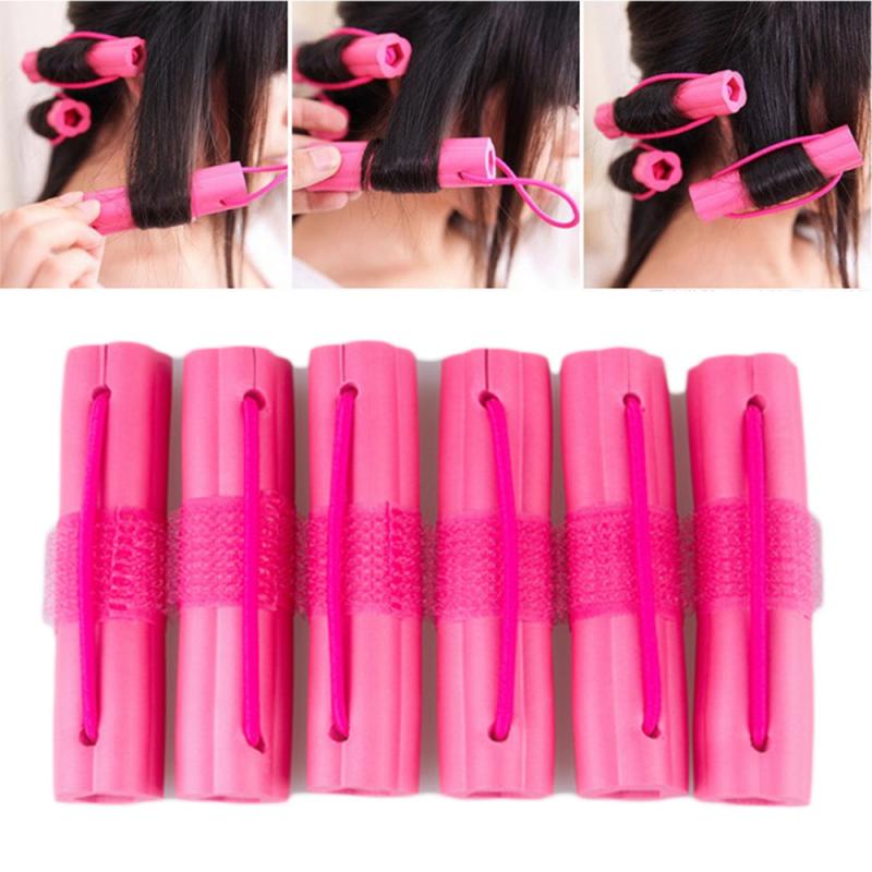 6Pcs /lot Hair Rollers Special flower-shaped soft sponge stick for hair curling at night Hair Care & Styling