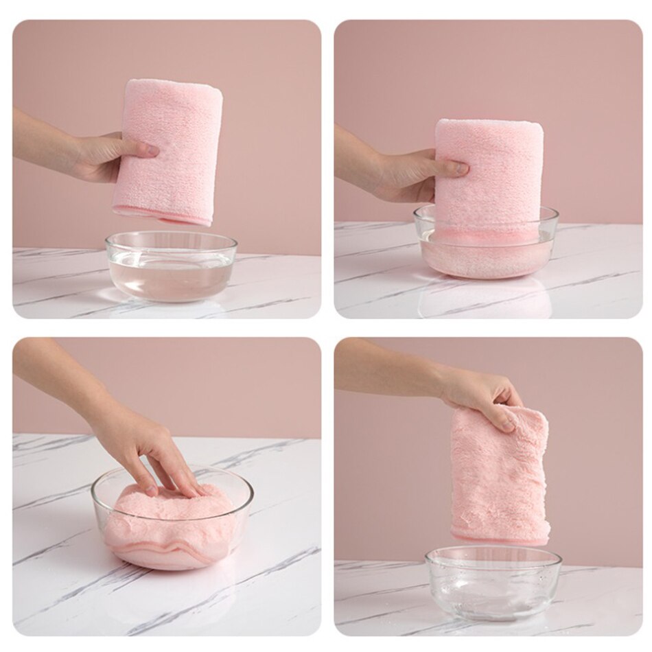 Mikrofiber tørt hår håndkleinnpakning for kvinner, superabsorberende, hurtigtørkende hårturban for tørking av krøllete, langt og tykt hår blå rosa