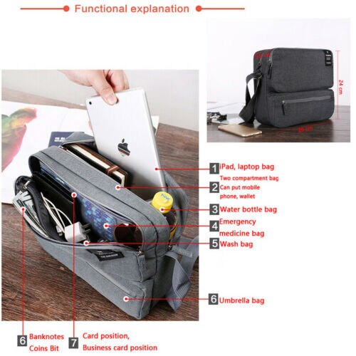 Bolso de viaje Unisex para hombre y mujer, bolsos de un solo hombro, bandolera con capacidad de viaje, cruzado, multibolsillos