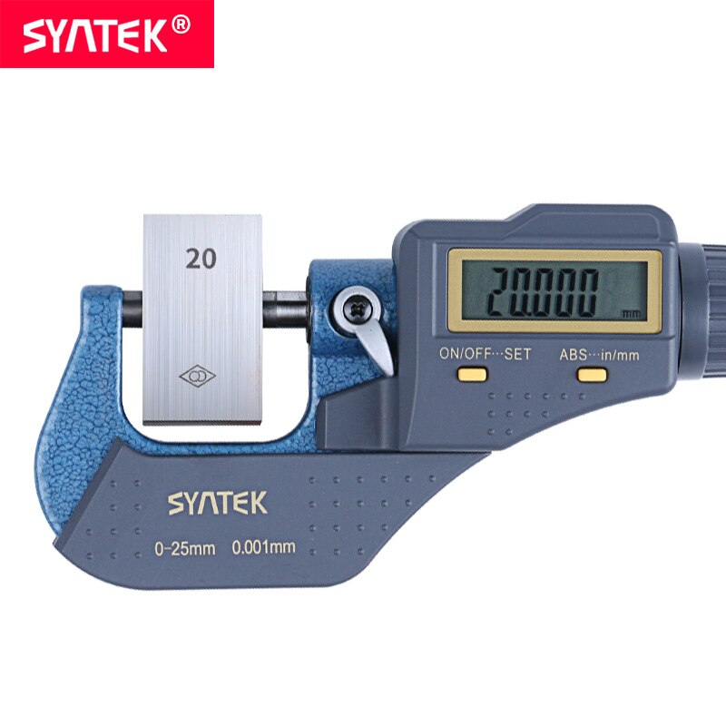Syntek 0.001mm 0-25mm Micron Digitale Buitenmicrometer Elektronische Micrometer Gauge Professionele Industriële CE Meetinstrumenten