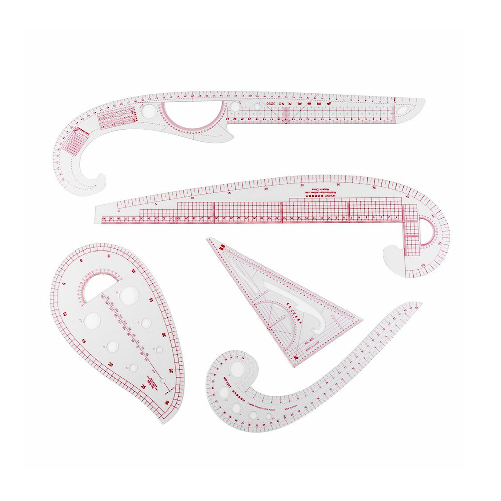 7pcs Sew Dressmaking Metric Ruler Set Multifunction Curve Tailor Ruler Sewing Tool DIY Apparel Sewing Tools & Accessory: 5Pcs