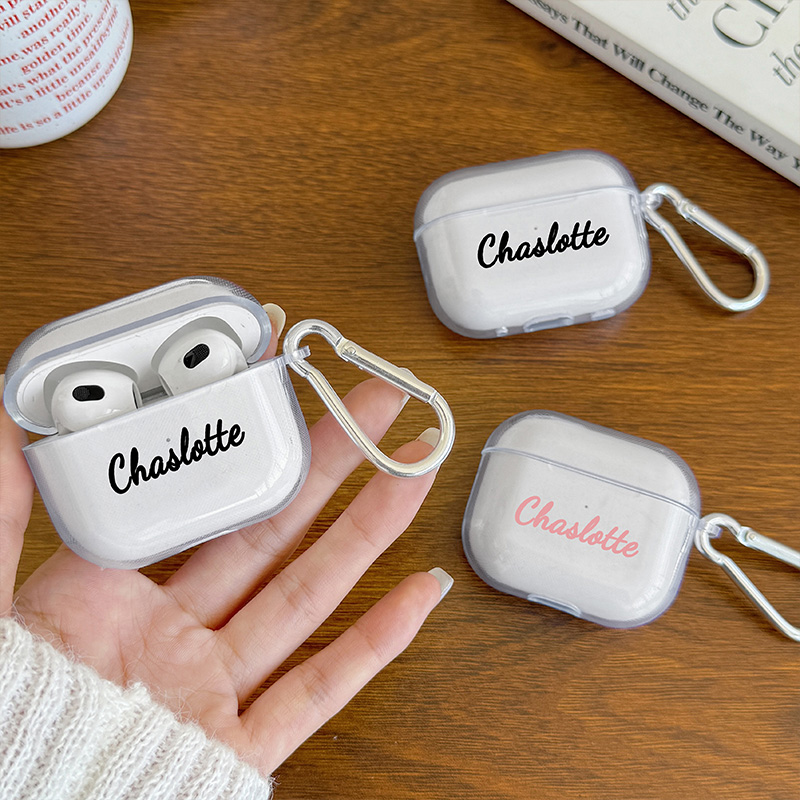 Para AirPods Pro 2 2nd fundas personalizadas con nombre personalizado funda de silicona suave para AirPods 4 3 2 1 funda para auriculares