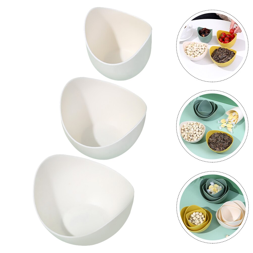 1 Set Stacked Snack Tray Multi-functional Snacks Display Plate Household Dried Fruit Plates: White