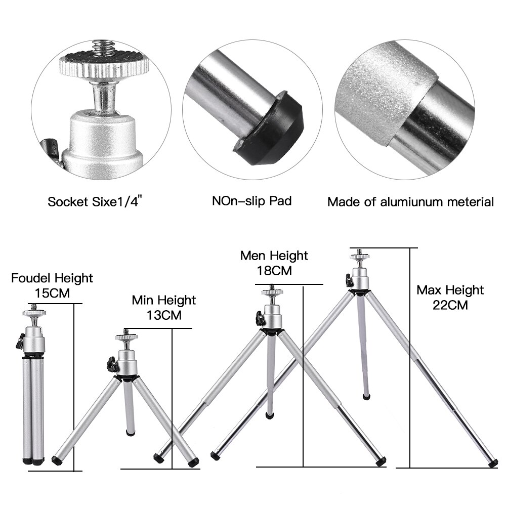Forskrto 30/20CM Mini Tripod for Phone Bluetooth Remote Portable Monopod Extendable Mini Camera Stand Universal Phone Tripods
