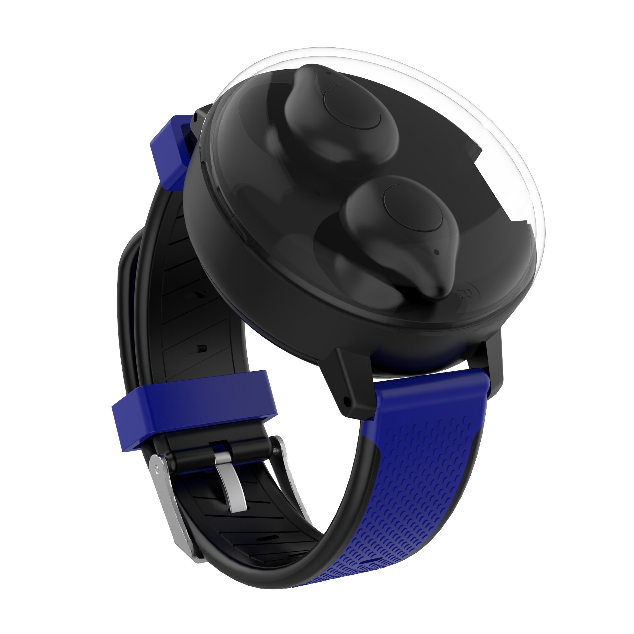 Tws Bluetooth 5.0 Draadloze Koptelefoon Band Handsfree Oordopjes Headset Met Polsband Draagbare Oordopjes Voor Sport: Blauw