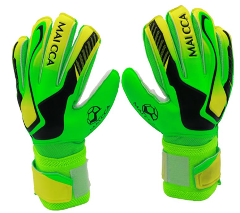 Newest Kids Football Gloves Latex Goalkeeper Gloves Soccer Goal Keeper Kit Goalie Training Gloves With Fingersaves Protection: green / Size 5