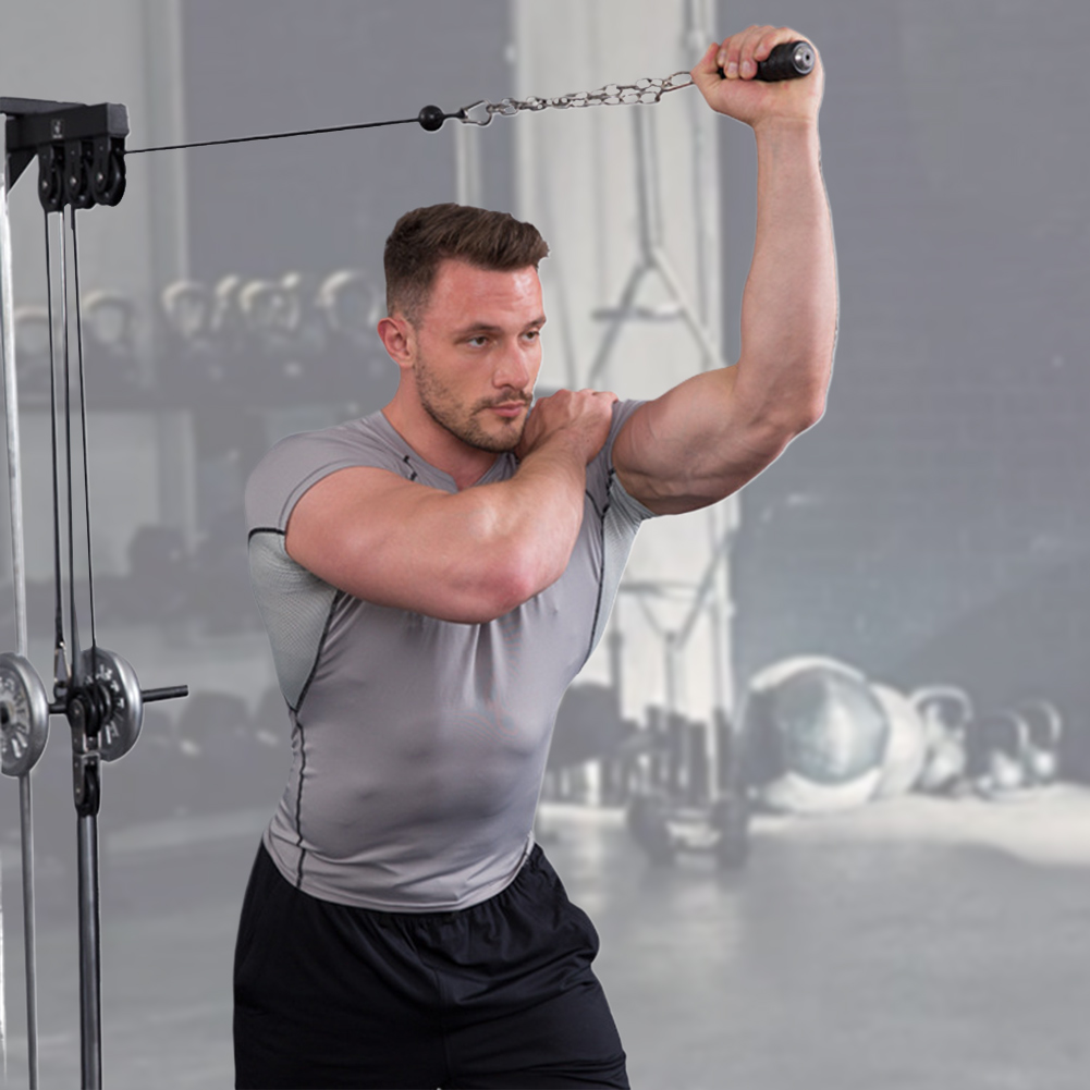 Push Down Single Gym Handle Fitness Pull Down Heavy Exercise Hand Grip Heavy Duty Exercise Handle for Cable Machine Attachment