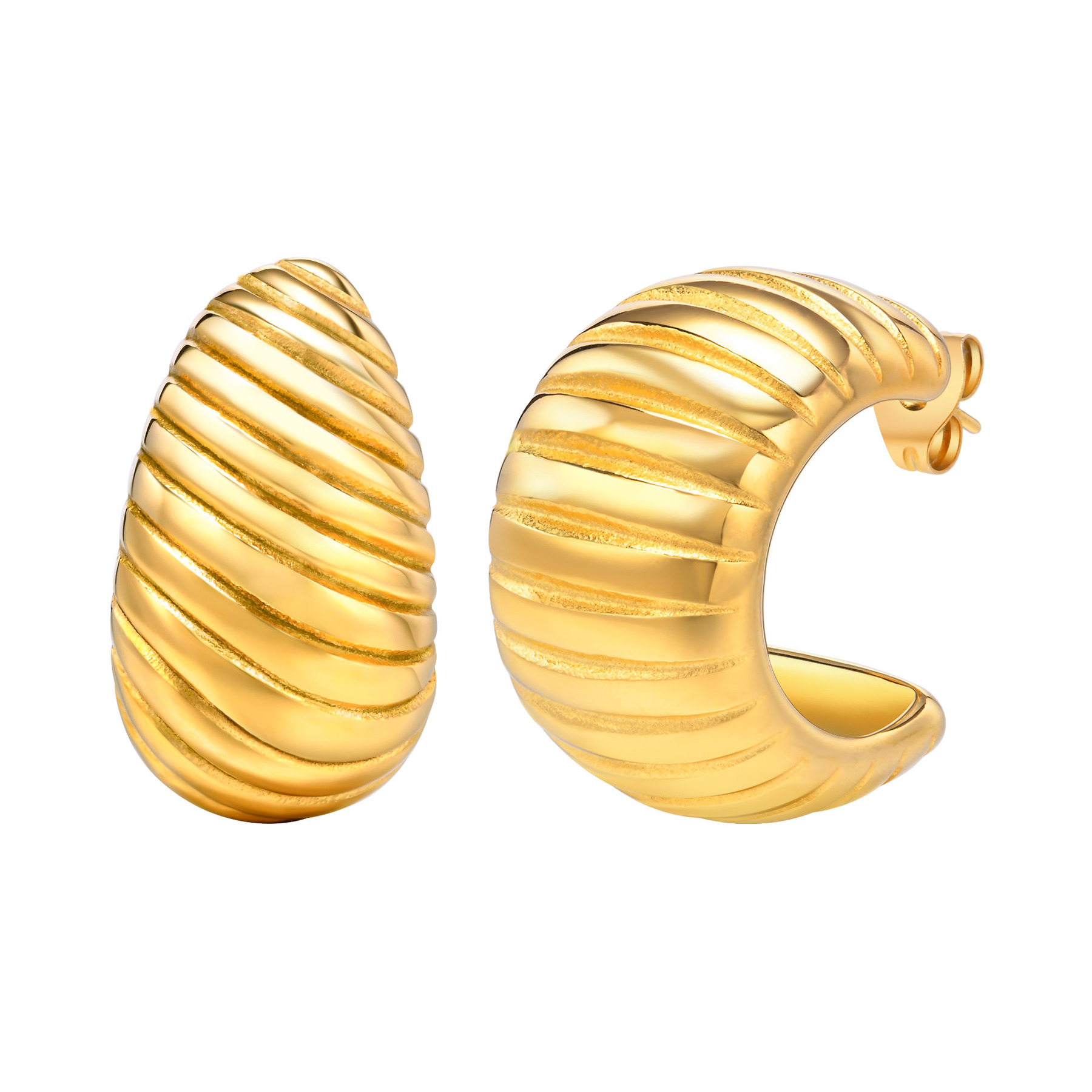 VNOX Orecchini A Cerchio In Acciaio Inox Oro Rosa – Piatti E Lucidi, Vari Diametri (15-62mm), Ipoallergenici, Regalo
