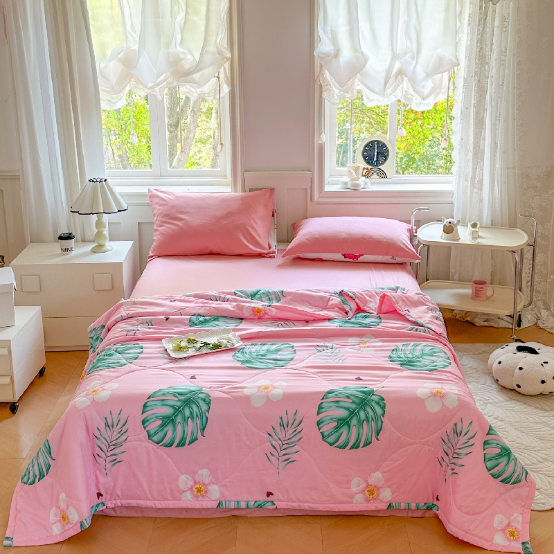 Cartoon beer bedrukt zomerdekbed lichtgewicht zachte koeldekens machinewasbaar enkele dubbele maat dunne gewatteerde deken: 180x200cm / Black