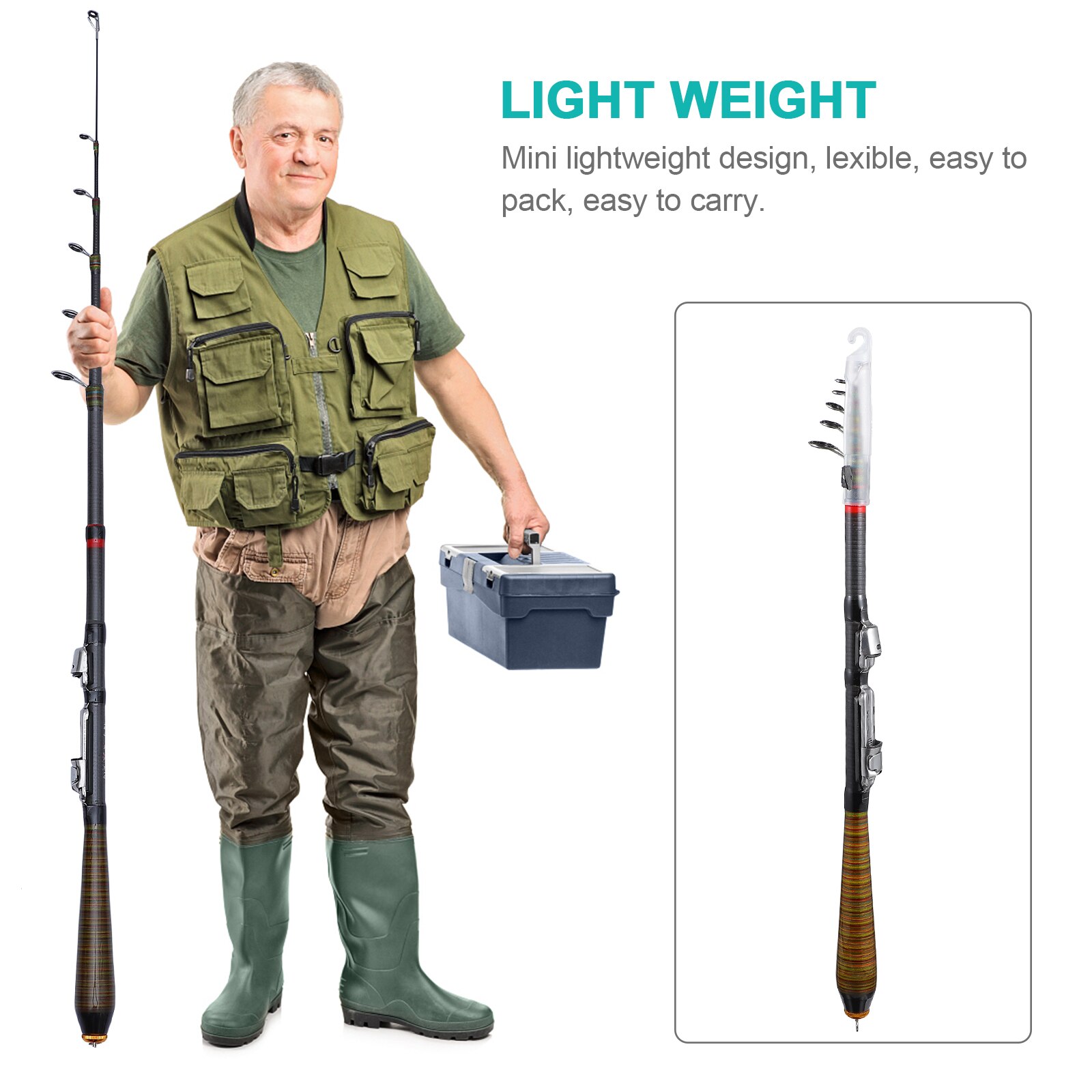 1pc Lightweight Fishing Rod Portable Fishing Rod Metal Rod Fishing Rod for Fishing Outdoor