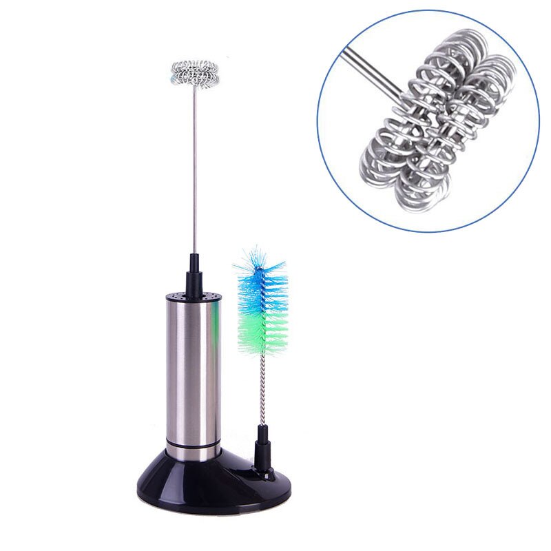 Multifunctional Milk Frother Electric Milk Frother Handheld Coffee Mixing Foamer with Single Double Head Egg Beater: double head