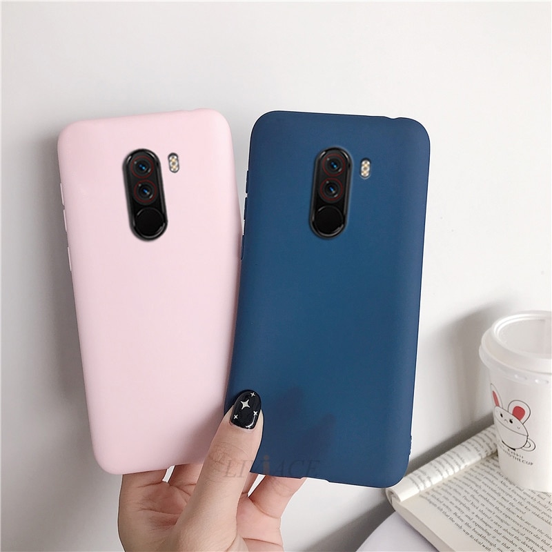 phone cases for xiaomi pocophone f1 candy color matte soft silicone tpu cases for poco phone f1 poko back cover fundas coque