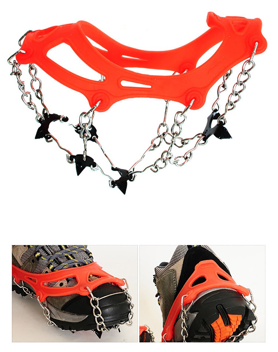 Crampons - 8 Teeth - Anti-Slip Ice Snow Spikes - Hiking Climbing Gear