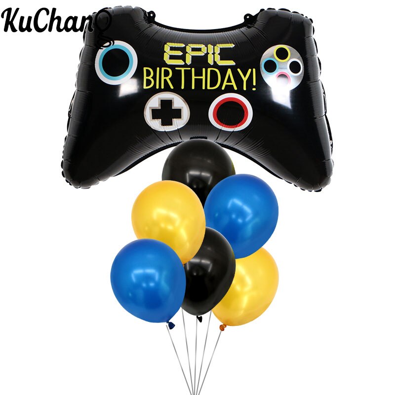 7 st 68*49cm videospelkontroll folie helium latex ballong födelsedagsfest levererar leksaker barn dekoration rekvisita verktyg boll: Gamepad med ballong