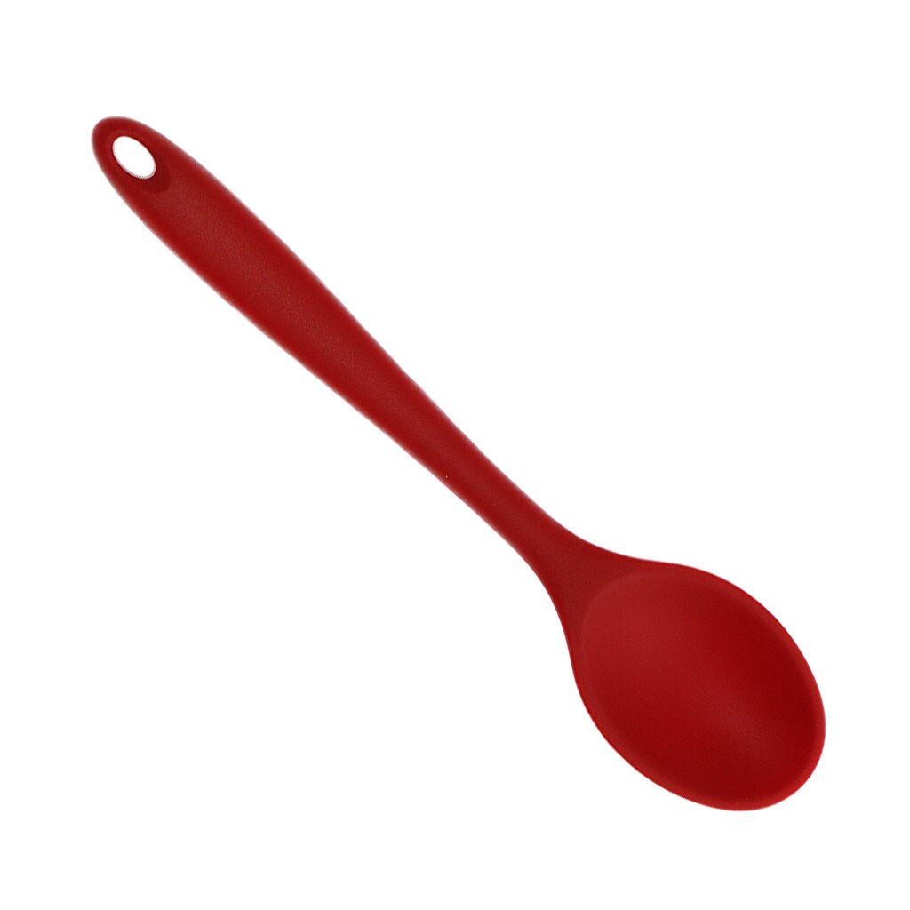 Dinner Table Soup Spoon Silicone Tablespoon Long Handle Flatware 20.5x4.5cm