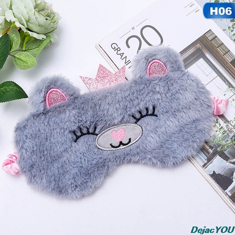 Schattige kikker kitten ogen zachte slaap oogmasker masker dier pluche oogmasker ontspannen meisje dame familie-uitstapje: HG40862H06
