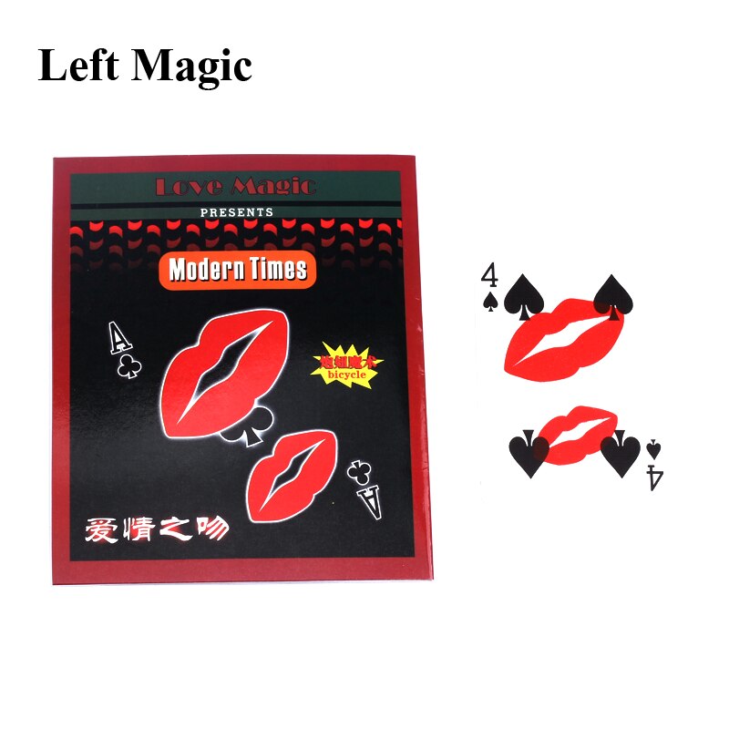 De Kus Van Liefde-Card Goocheltrucs Kaart Close Up Straat Podium Magic Props Mentalisme Illusies Magia Speelgoed