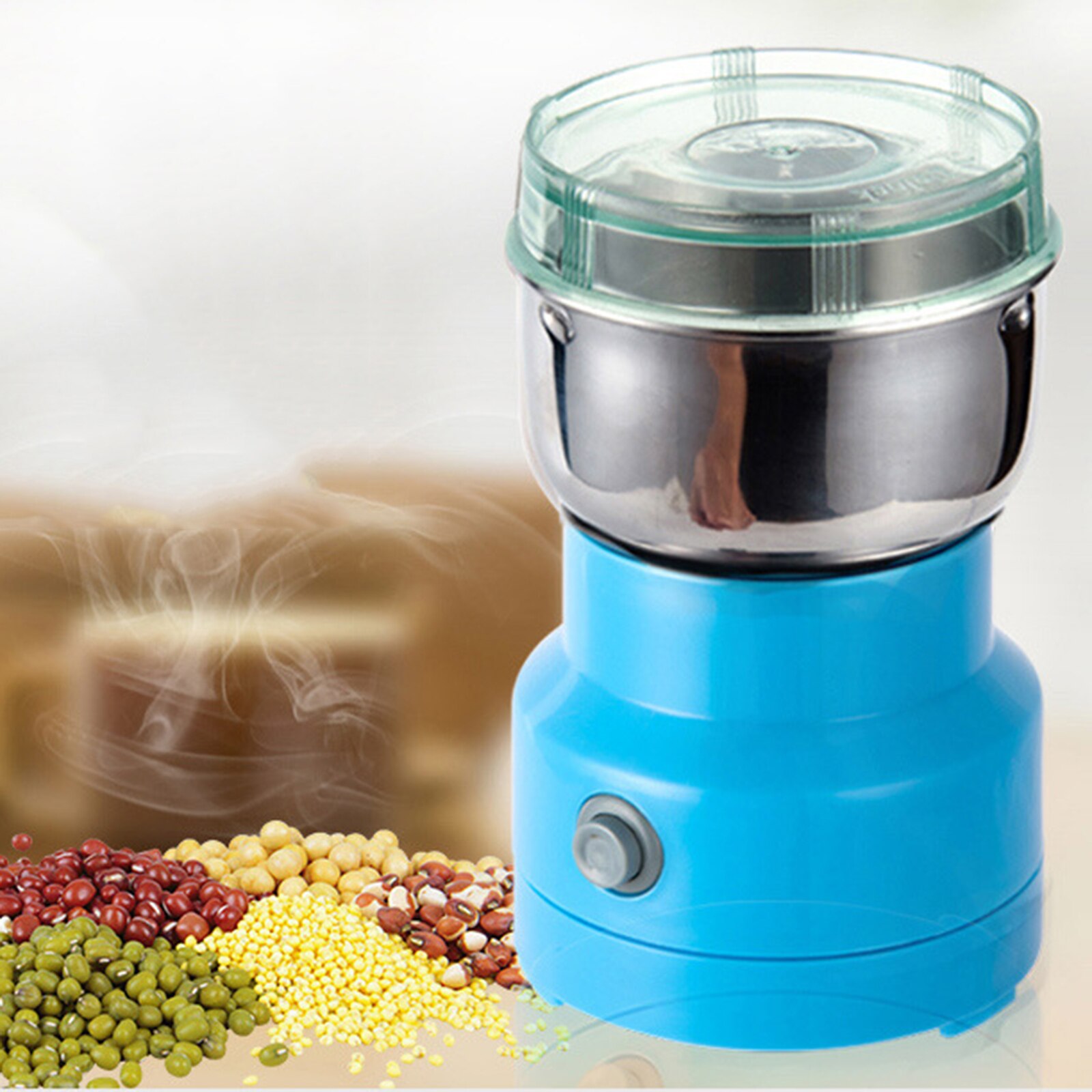 Electric Food Chopper Food Chopper Grinder Grain Crusher Grinding Machine BLue Color Chinese Herbal Medicine Rock Sugar Grinder