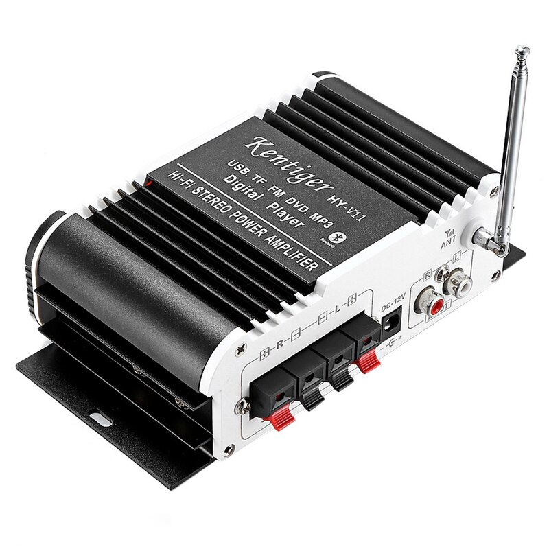 Kentiger Hy - V11 Bluetooth Amplifier 2-Channel Super Bass o Amplifier With Remote Controller Tf Usb Fm 85Db Mp3 Fm Radio