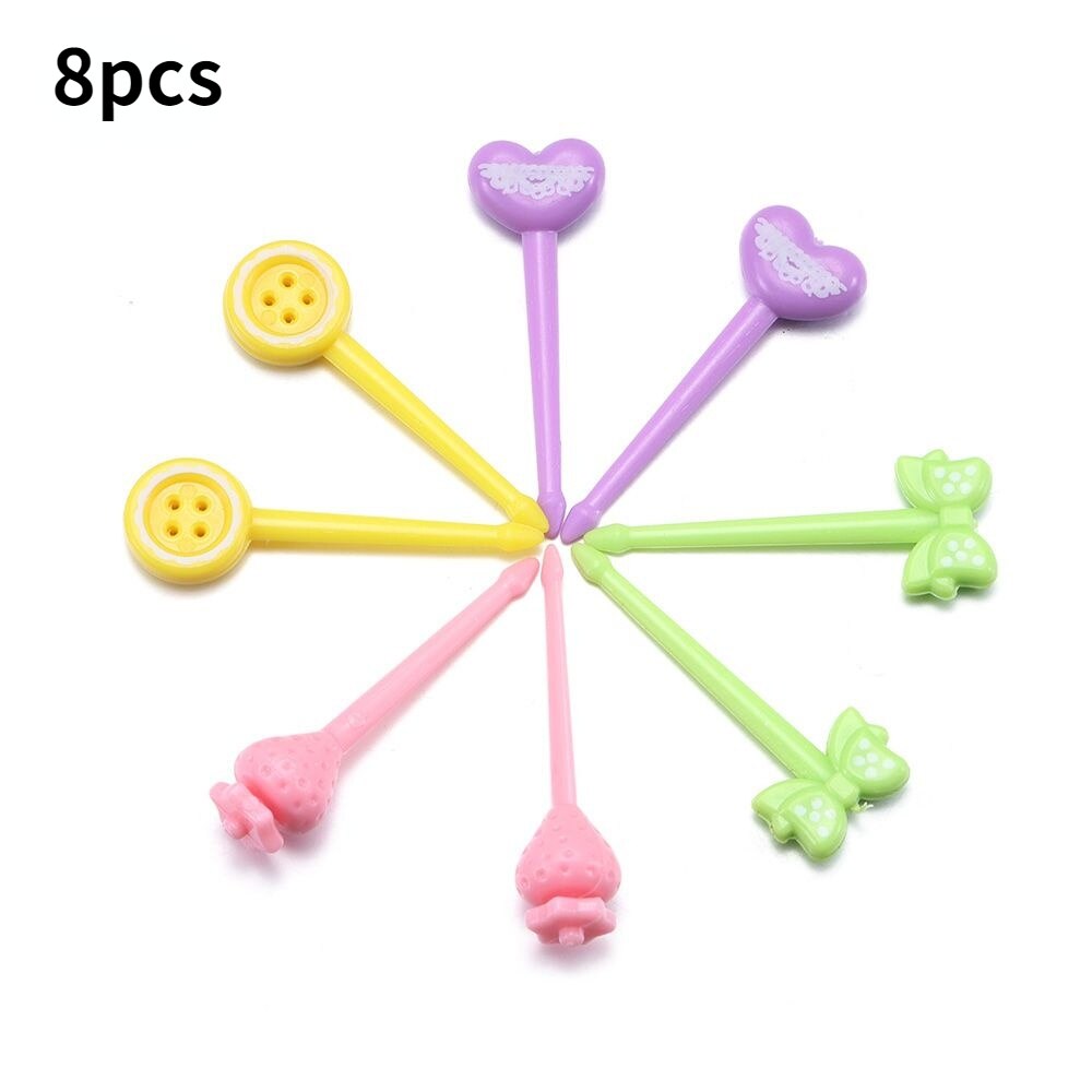 10/30Pcs Bento Gemüse Geschirr Nette Mini Kleinkind Kinder Obst Gabeln Zahnstocher Kinder Essen Picks Cartoon Tier Bauernhof: 16