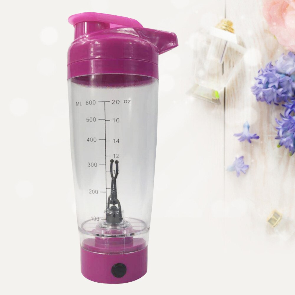 Protein Shaker Bottle Mixer Blender Battery Operated Portable Stirring Blender Cup 600ml (Black): Rosy