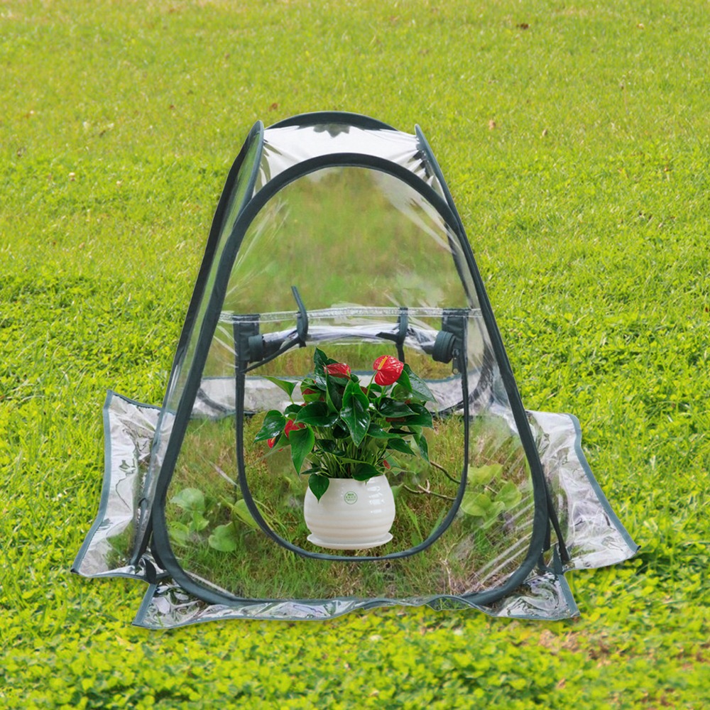 Pvc mini kas kweektent planten warme kamer tuin opvouwbare tent kweekkast kunstgras tent voor bloemen