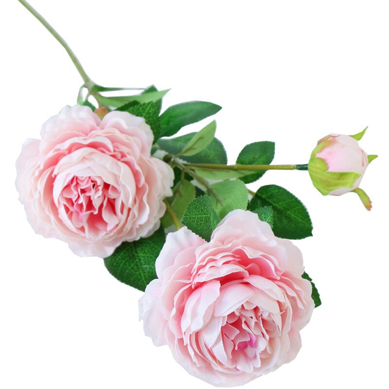 66cm lange europæiske kunstige blomster 3 hoved hjem silke pæon bryllup blomst udenlandske rose dekorative blomster fest dekoration 1 stk