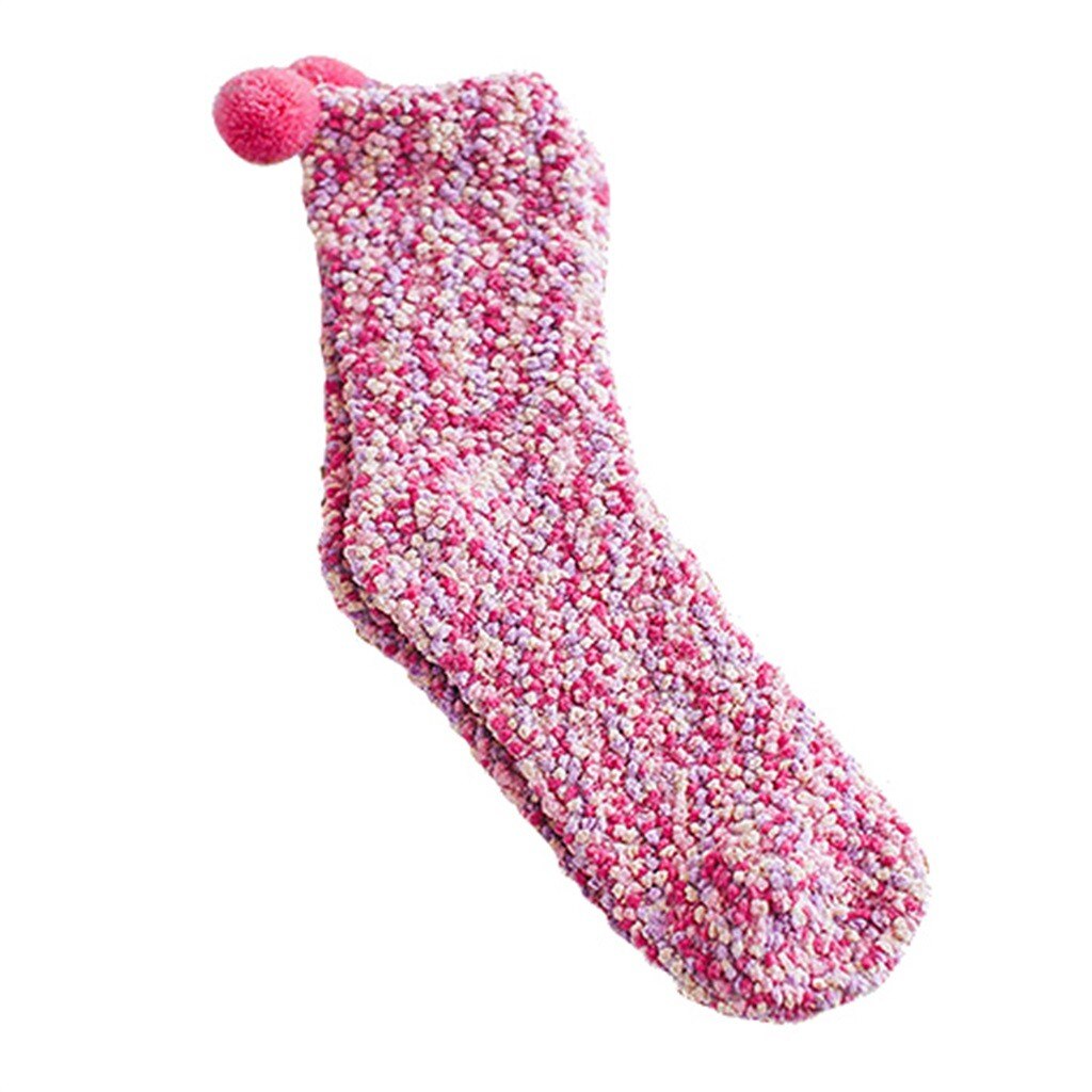 25 # chaussettes de glissement décontracté de corail des femmes mi Tube hiver chaussettes mignonnes épaissir thermique confortable chaussettes de plancher: I