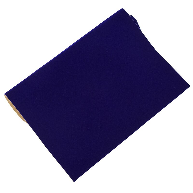 A4 adhésif velours flocage tissu couleur unie tissu pour vêtements chaussures sacs bricolage accessoires de couture à la main: Sapphire blue