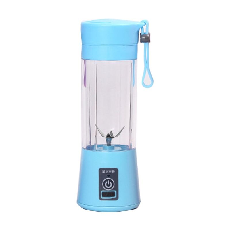 Batidora batidora portátil de 4/6 cuchillas para batidos de leche de zumos de frutas con recargable por USB: 6 blades blue