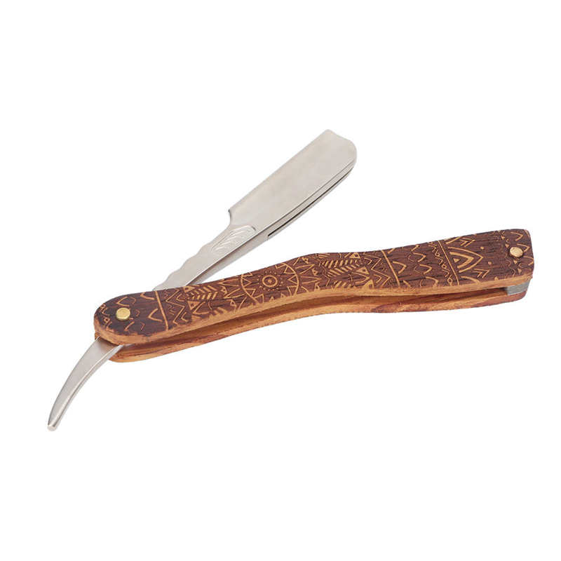 Wood Handle Shaver Rustproof Redwood Manual Razor for Personal Barber