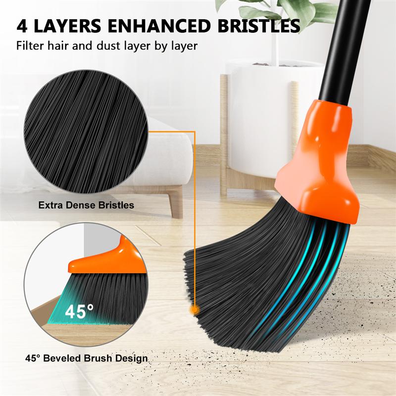 HOMEMAXS Stable Space-saving Broom and Dustpan for Office Classroom Home Kitchen Household Cleaning Tool
