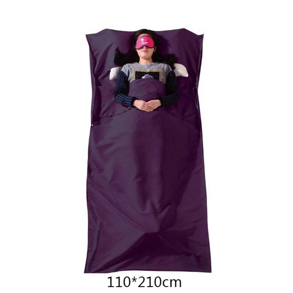 75/110cm x 210cm Ultralight Outdoor Slaapzak Camping Wandelen Zak Liner Draagbare Vouwen Reistassen: Purple 110x210cm