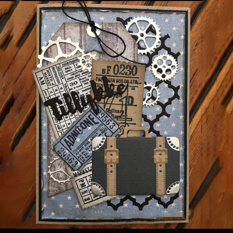 Suitcase Scrapbooking Metal Cutting Dies Travel Craft Dies Cut For Paper Card making Dies and Stamp Embossing