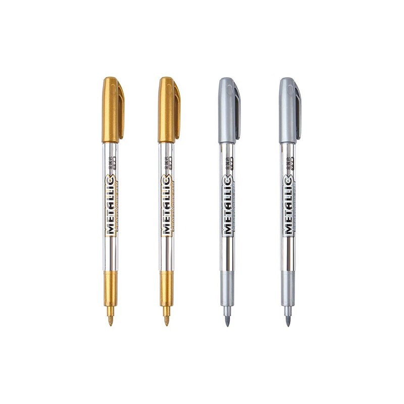Metallischen Stift Gold Silber Harz Zeichnung Stift Acryl DIY Epoxid Harz bilden Markieren dauerhaft Marker Handgemachte Crfat Liefert: 2Gold 2Silber-