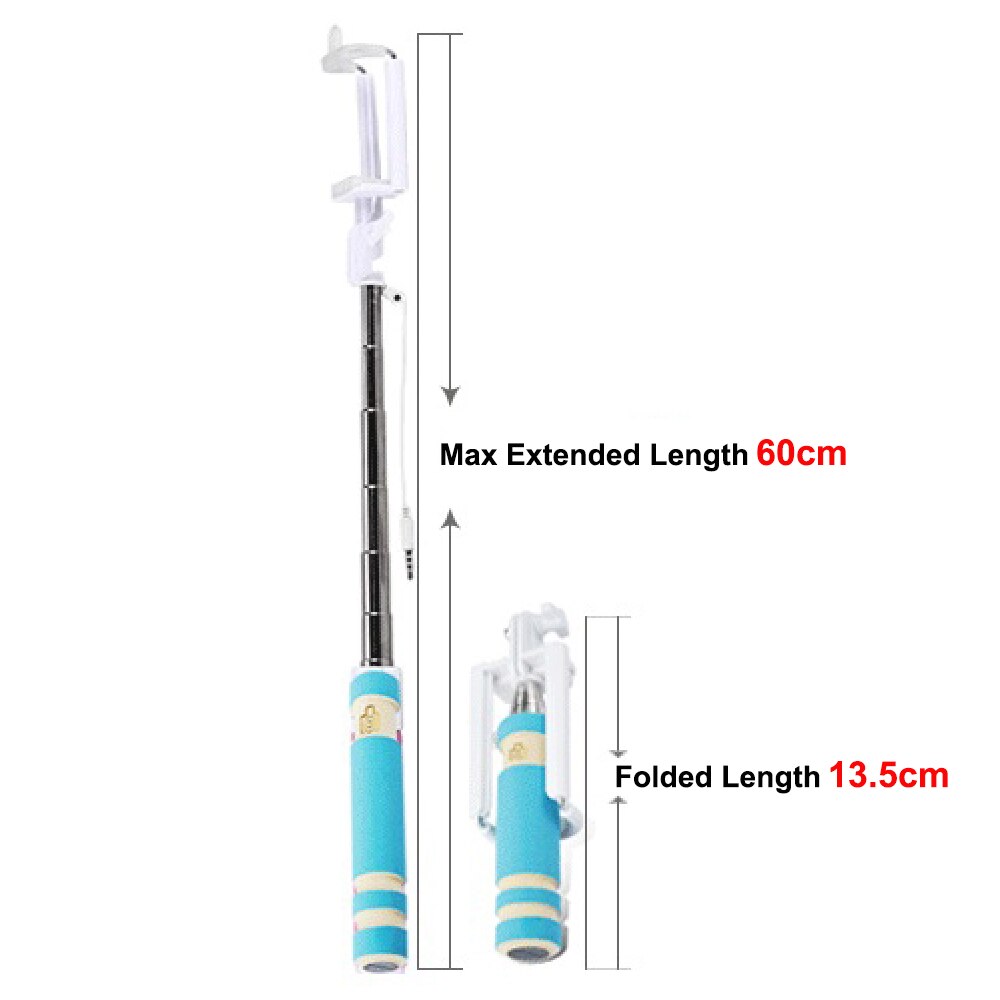 Mini Selfie Stick 5 Color Wired Extendable Handheld Remote Monopod for Samsung Xiaomi Android Cell Phone