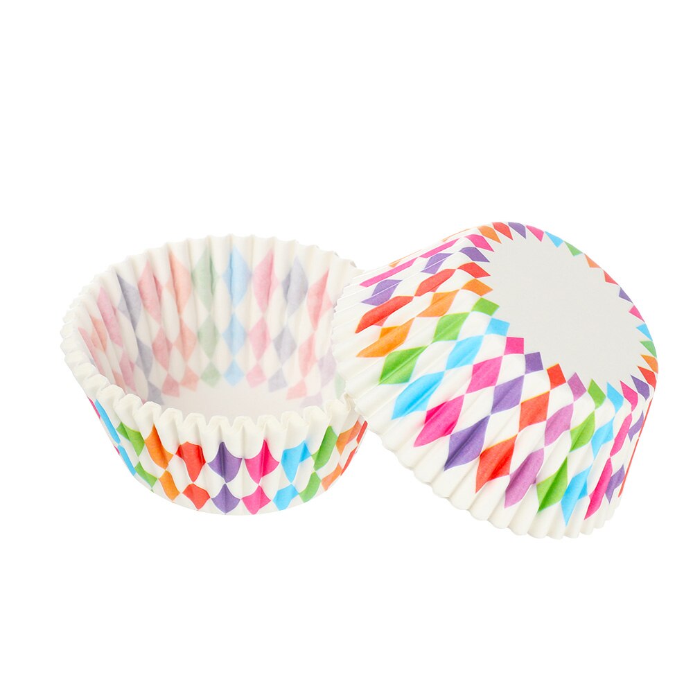 50/100Pcs Muffins Cup Papier Cupcake Wrappers Bakselkoppen Gevallen Muffin Dozen Cake Cup Diy Cake Gereedschappen Keuken bakken Levert: 100Pcs colorful 4