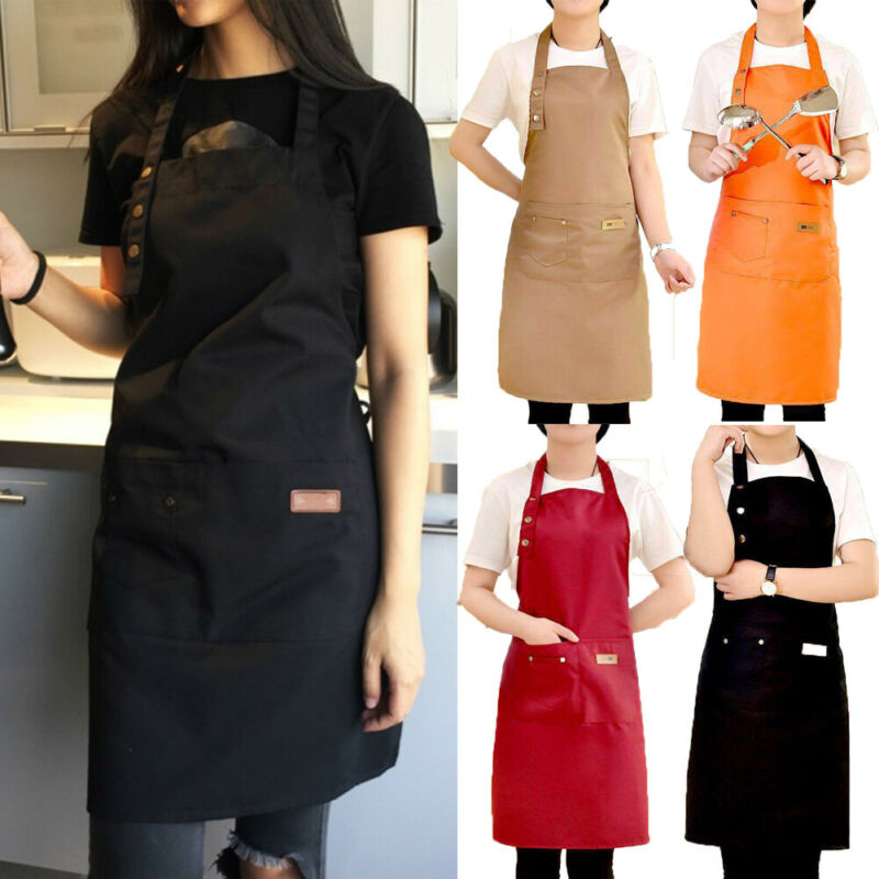 Denim Canvas Zakken Schort Butcher Ambachten Bakken Chefs Keuken Koken BBQ Vlakte 1pc waterdichte black wasbare Ambachten Bakken