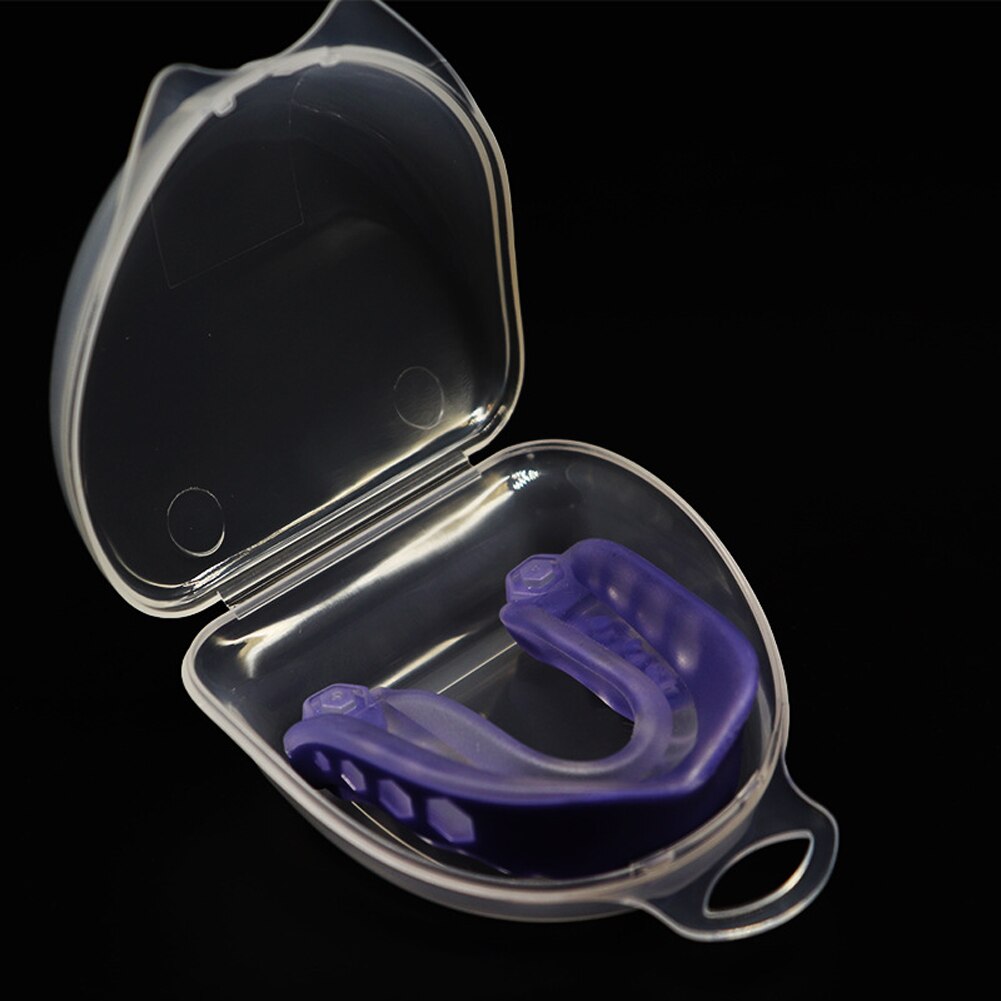 Mouth Guard EVA Basketball Teeth Protect Safety Sports Adults Odorless Soft Football With Box Boxing Sanda Training Universal: Purple