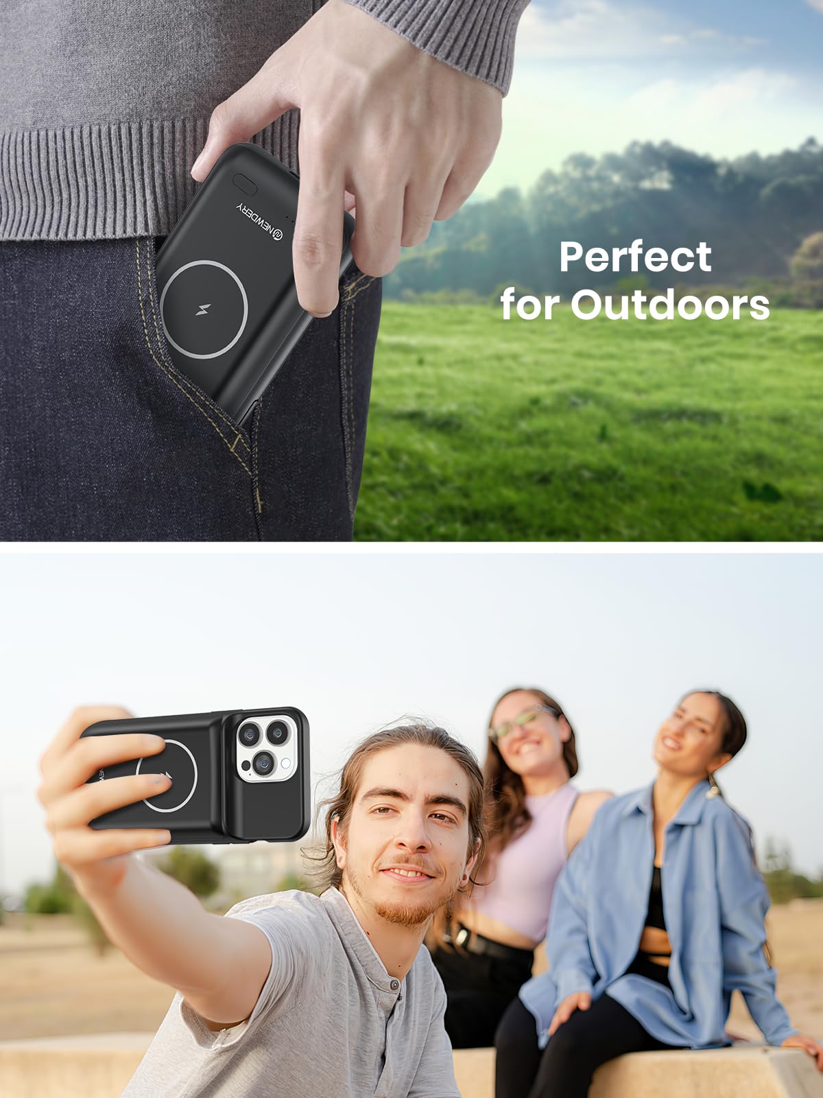 10000mAh Draadloze Batterij Oplader Case voor iPhone 15/15Pro/15 Pro Max Plus Draagbare Dunne Power Bank cover Batterij